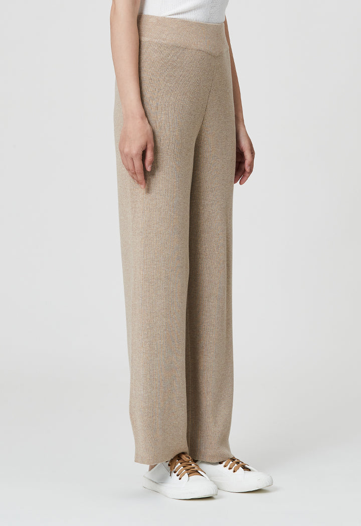 Ribbed Knitted Solid Trouser
