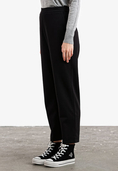 Solid Wrap Pullover Straight Leg Trouser