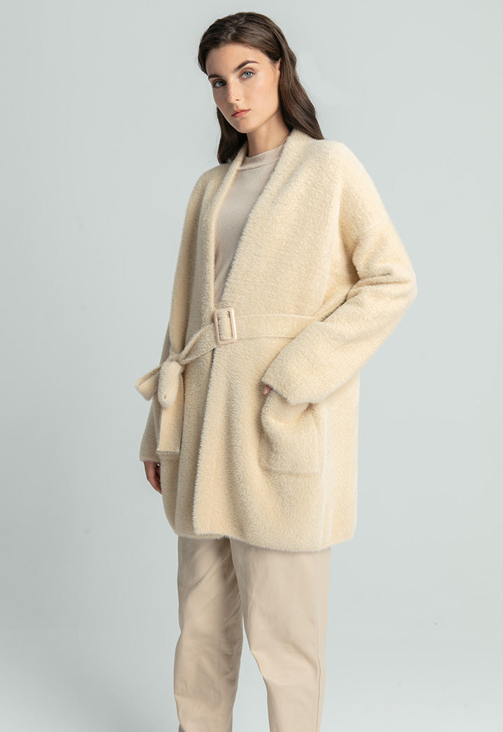 Faux Fur Long Knitted Outerwear