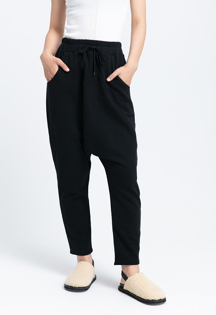 Solid Yoked Harem Pants