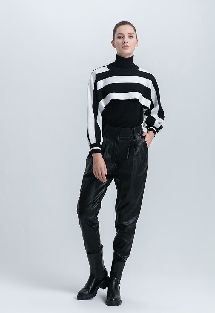 Micro Crop Knitted Striped Top