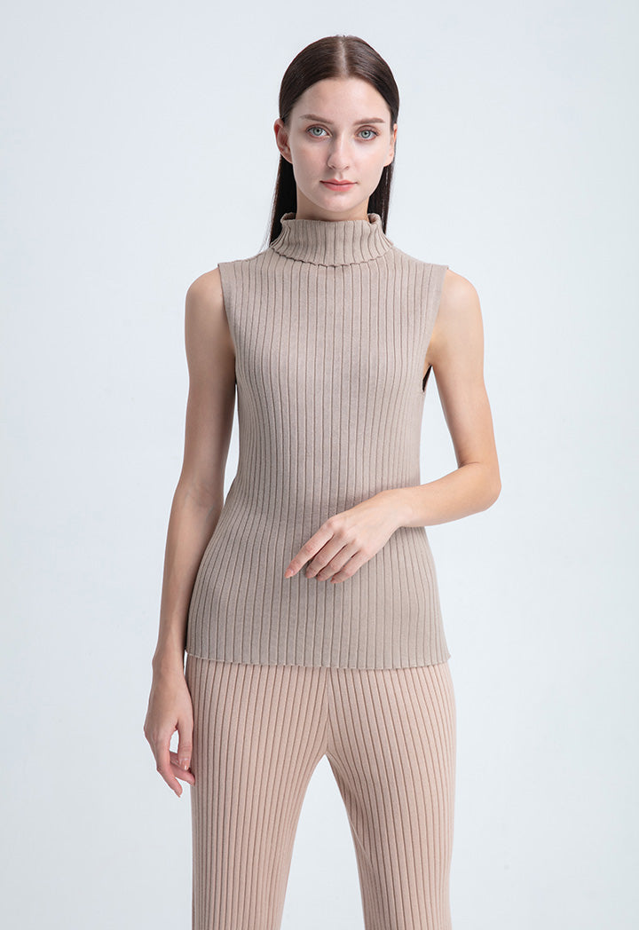 High Neck Knitted Basic Top