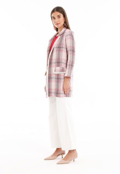 Knitted Feather Hemed Blazer