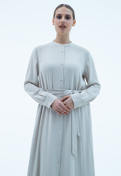 Maxi Shirt Dress With Self-Fabric Belt