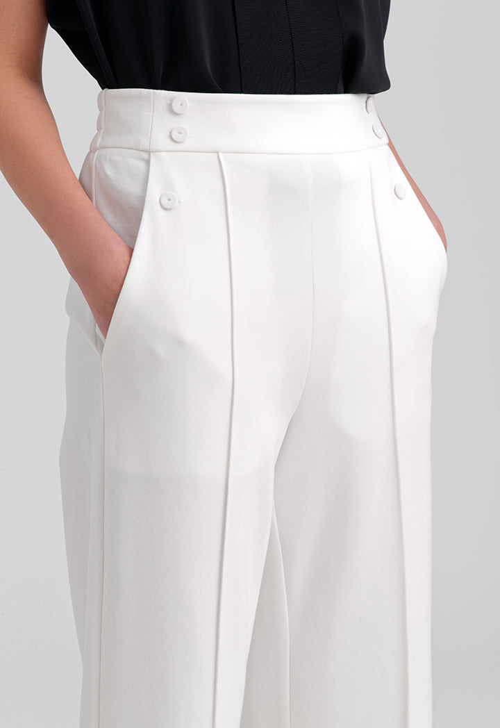 Solid Pants With Buttoned Details