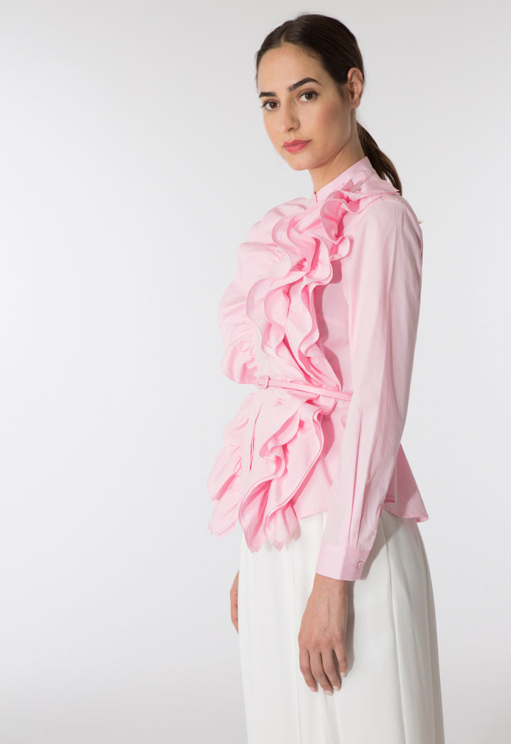 Frilled Pink Blouse