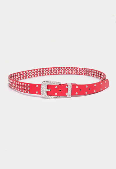 Rhinestone Stud Buckle Belt