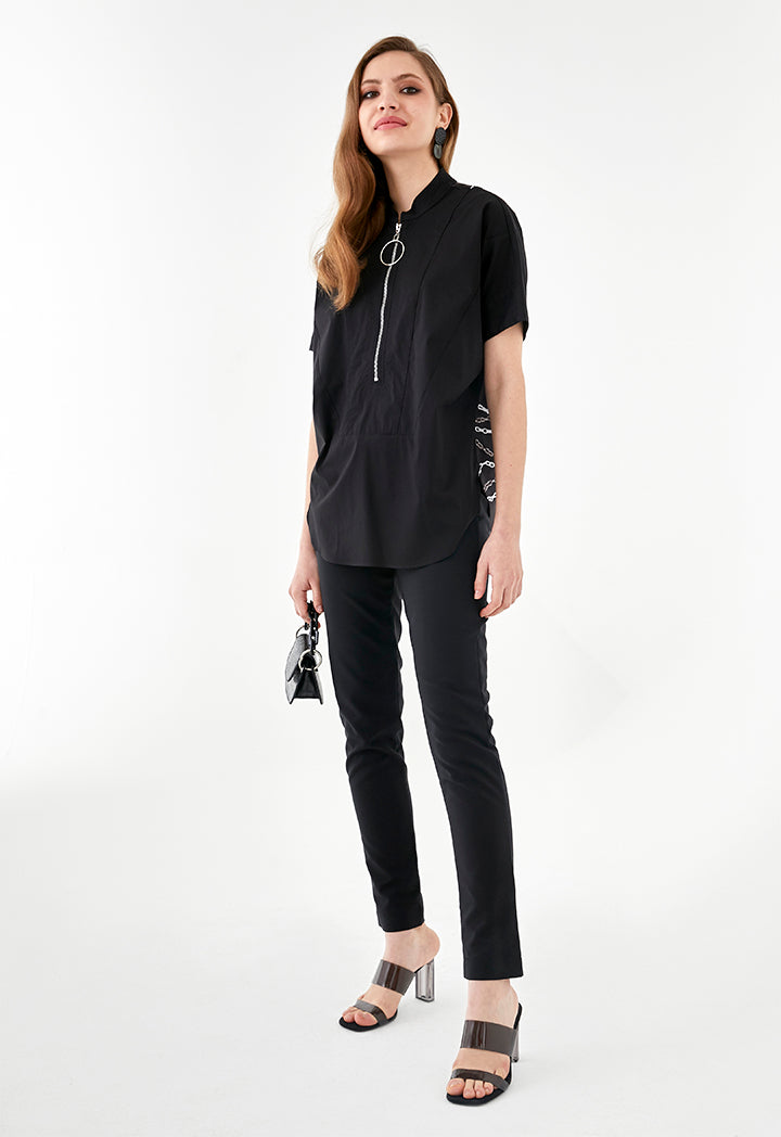 Zip Up Blouse