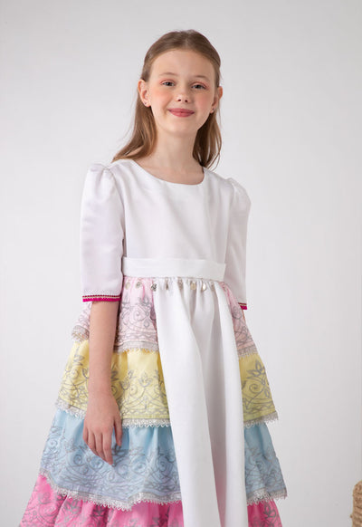 Jacquard Lurex Side Tiered Dress