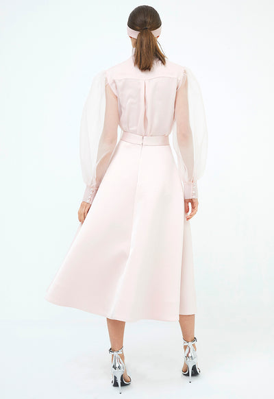 Solid High Waist Skirt