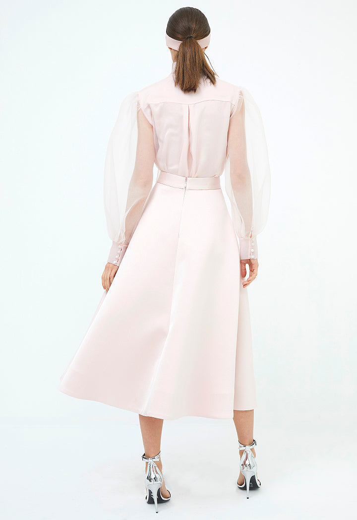 Solid High Waist Skirt