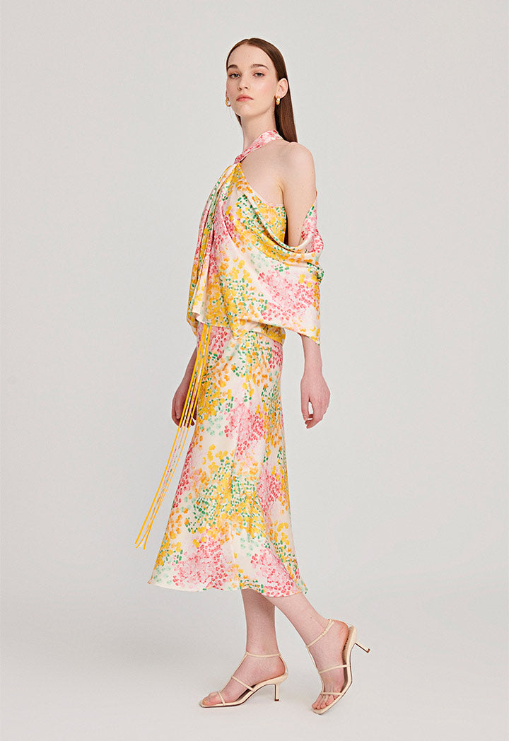 Halter Neck Style Printed Blouse