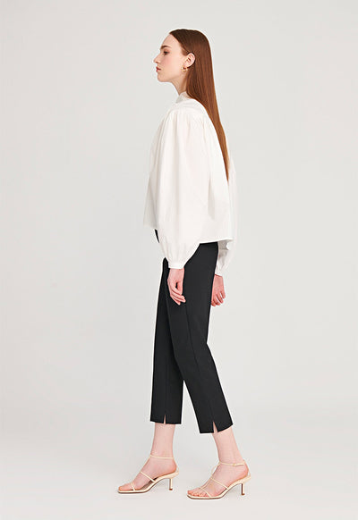 Peter Pan Collar Solid Poplin Shirt