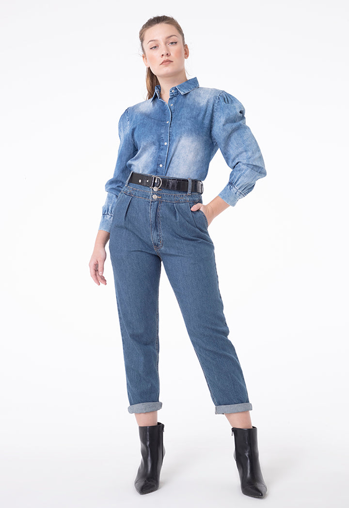 Regular Fit Faded Denim Shirt