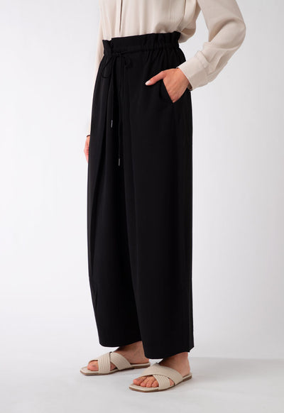 Crepe Culotte With Waist Drawstring