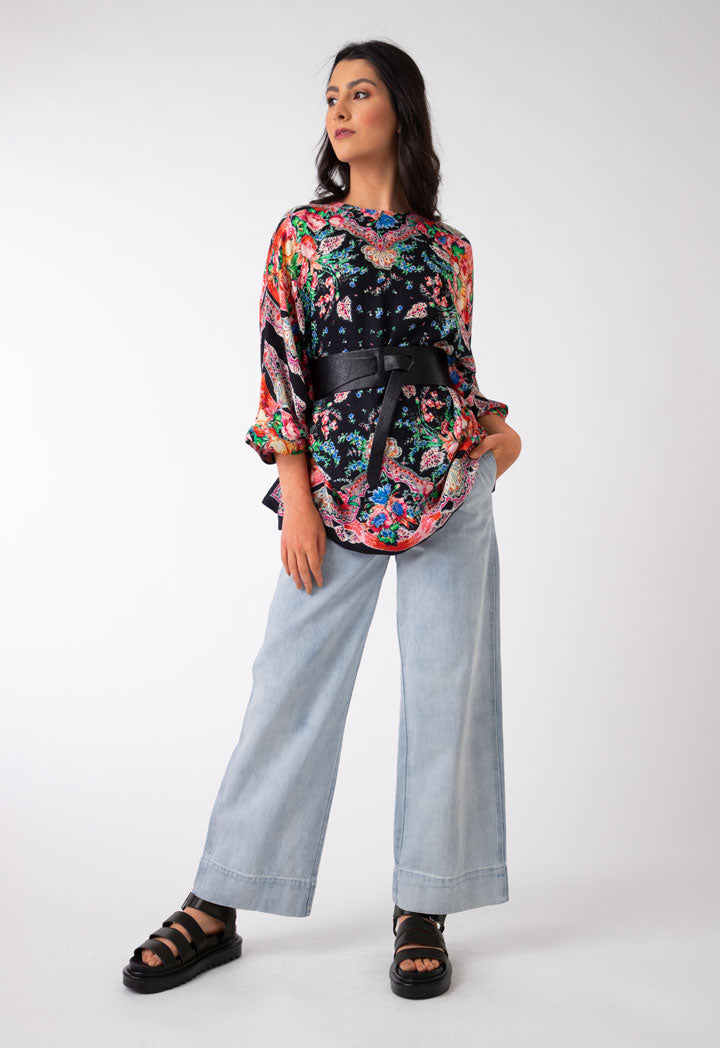 Printed Kimono Blouse