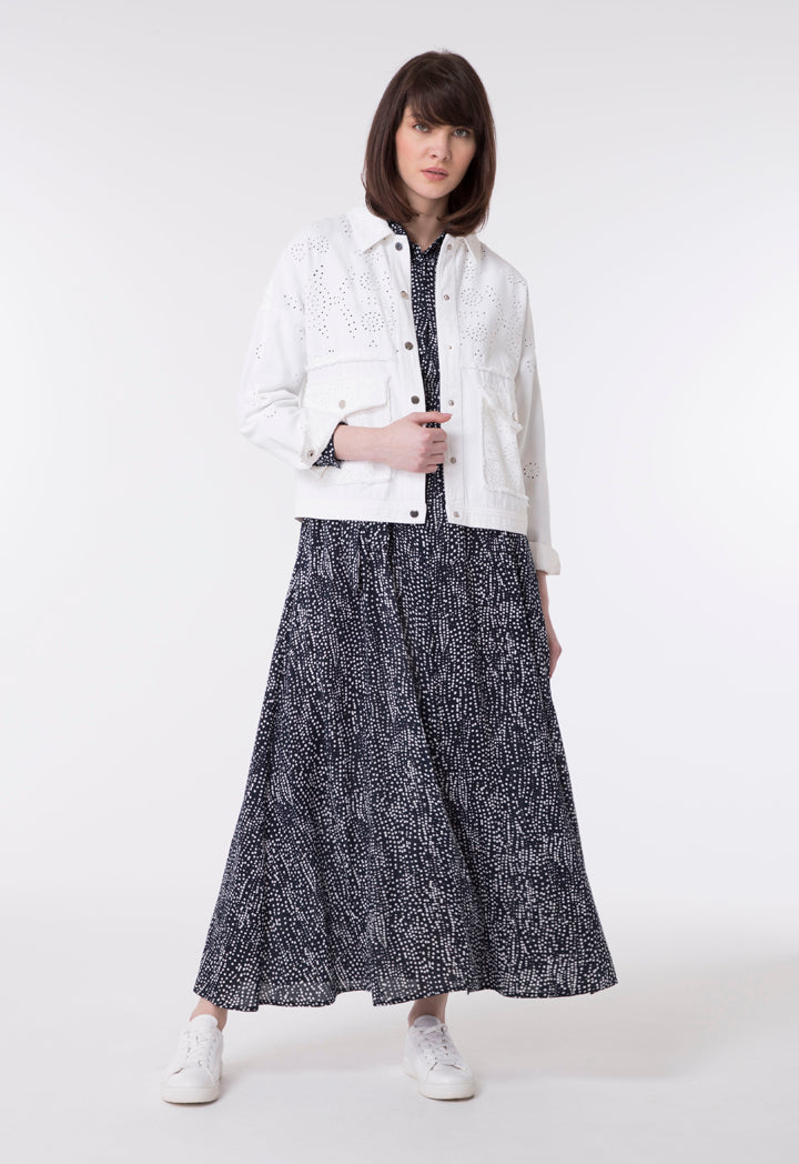 Polka Dot Print Maxi Shirt Dress