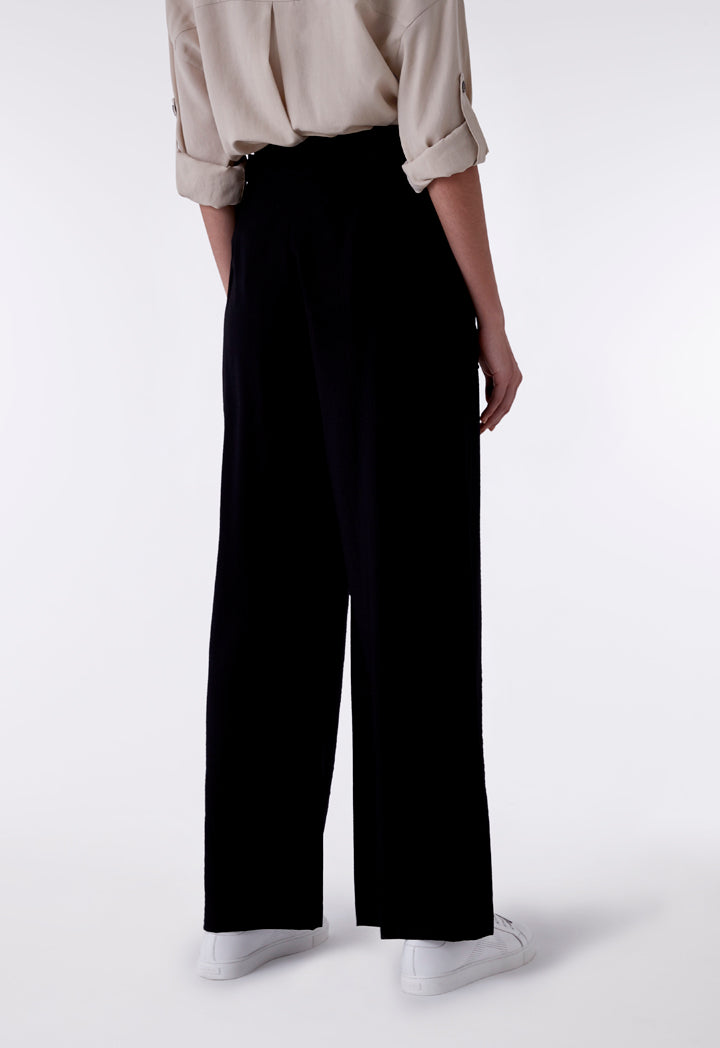 Side Tab Wide Leg Trouser