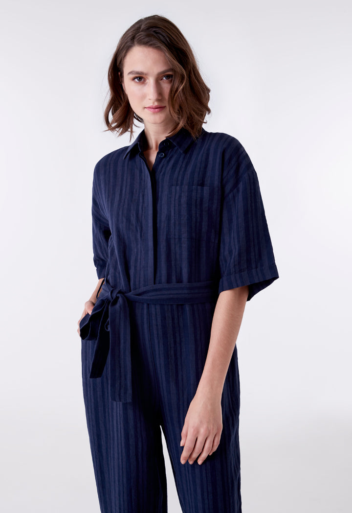 Navy Striped Jumpsuit