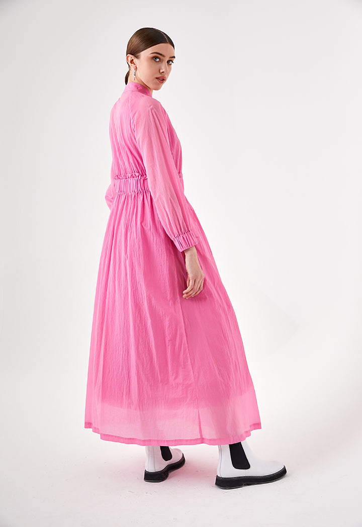 Pink Crinkle Long Outerwear