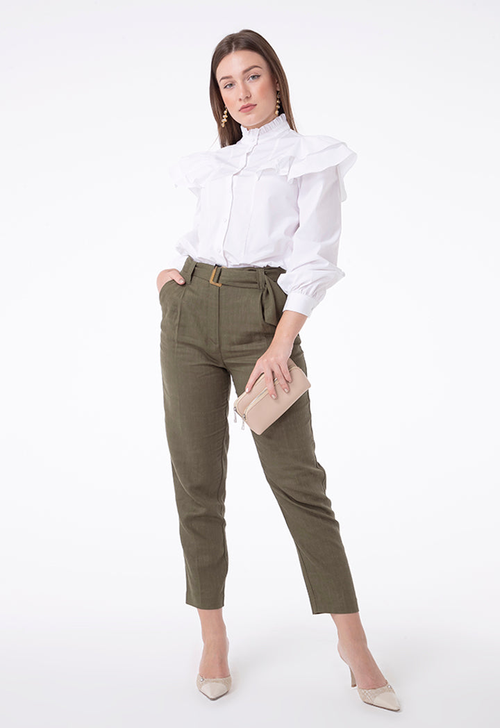 Ruffle Shoulder Shirt