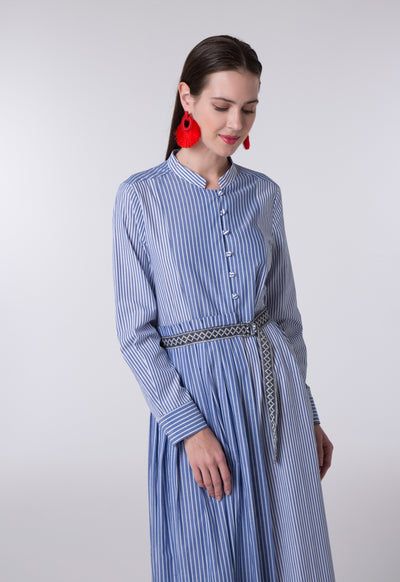 Striped Blue Shirt Dress