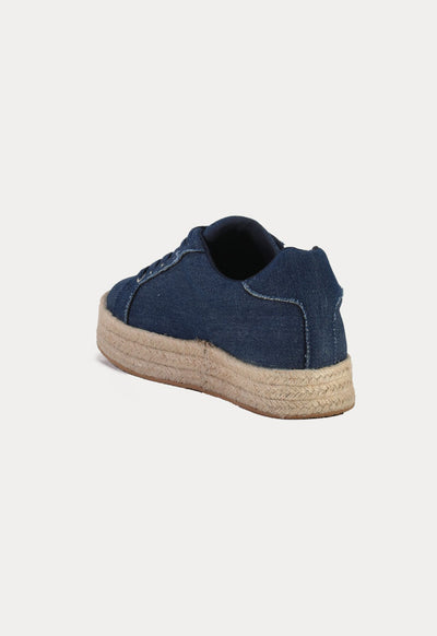 Semi-Espadrilles Lace Up Rubber Shoes