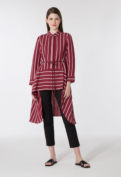 High-Low Striped Shirt