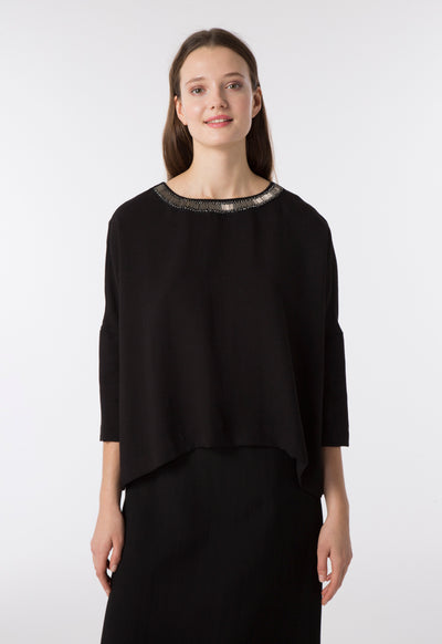 Embellished Neckline Blouse