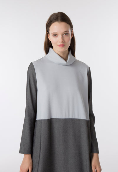High neck Colorblock Abaya