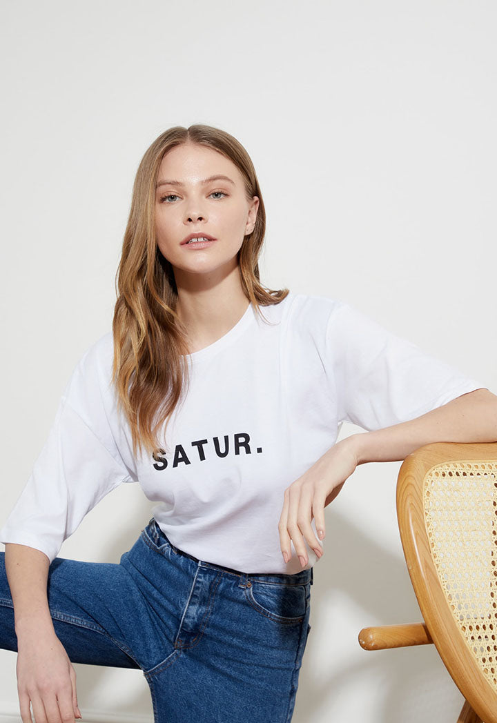 Satur Text T-Shirt