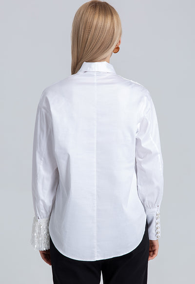 Ecru Blouse Bow W/ Neck