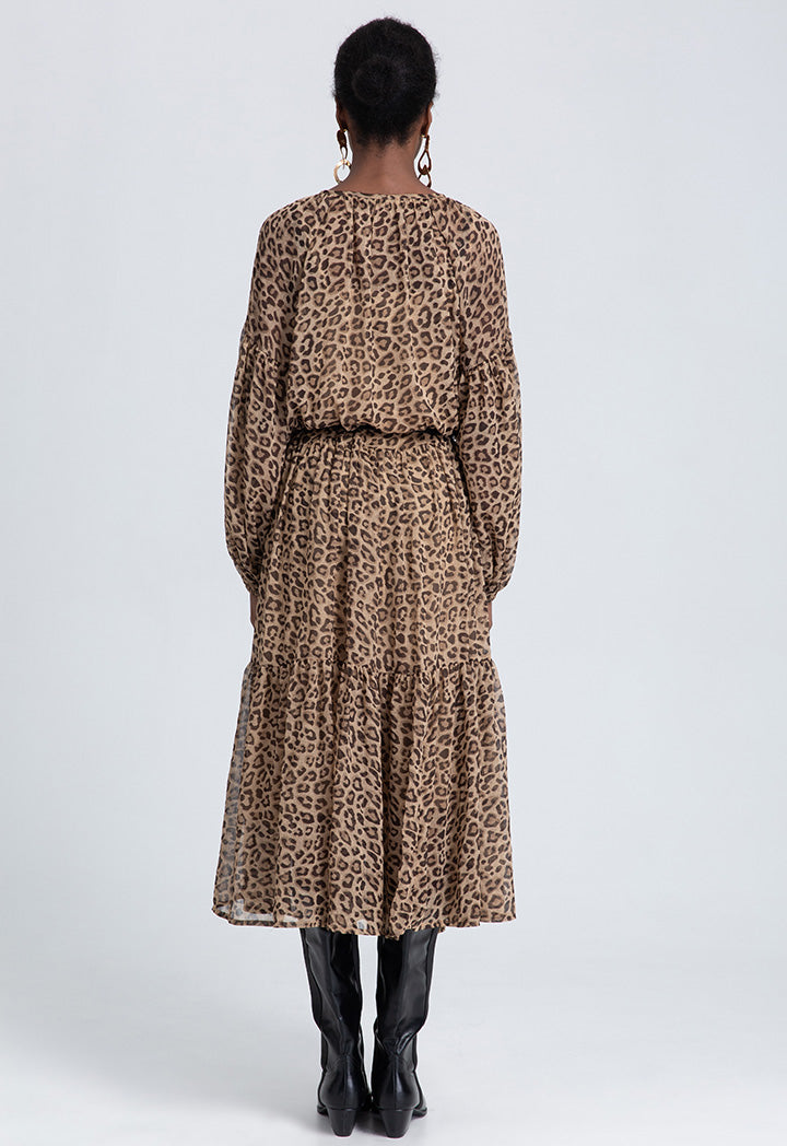 Leopard Print Tiered Dress