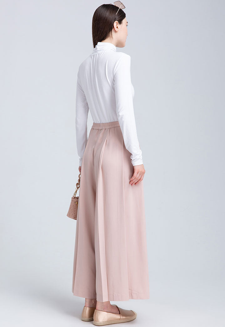 Wide Hem Fold Solid Trouser
