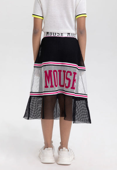 Mickey Mouse Striped Tape Mesh Skirt