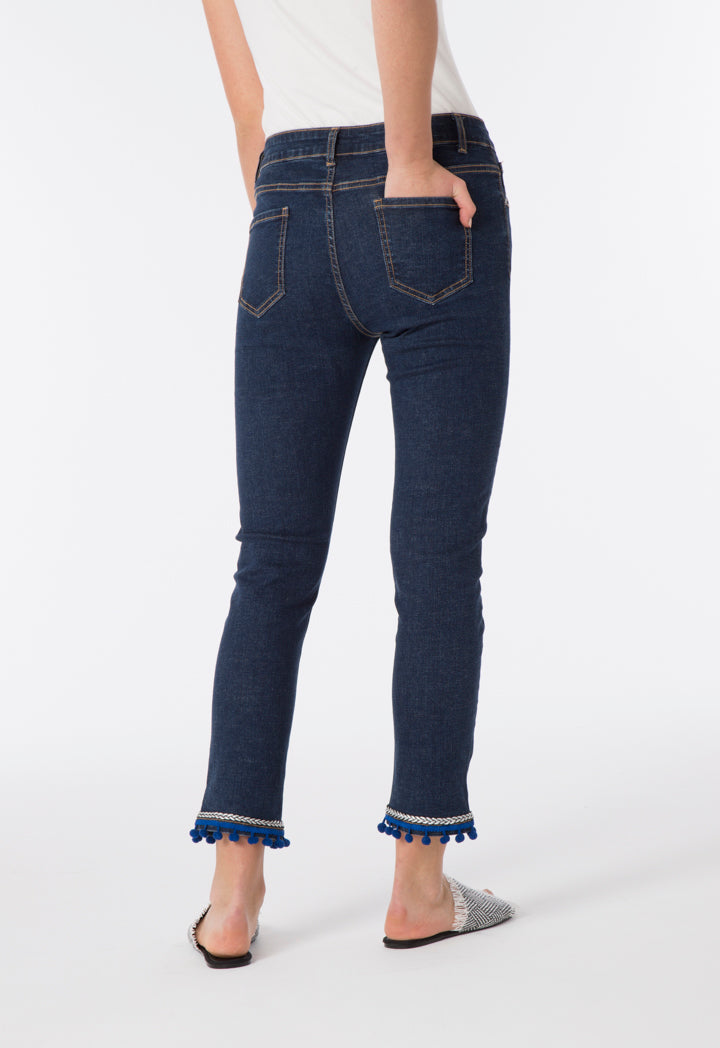 Pom Pom Trim Jeans