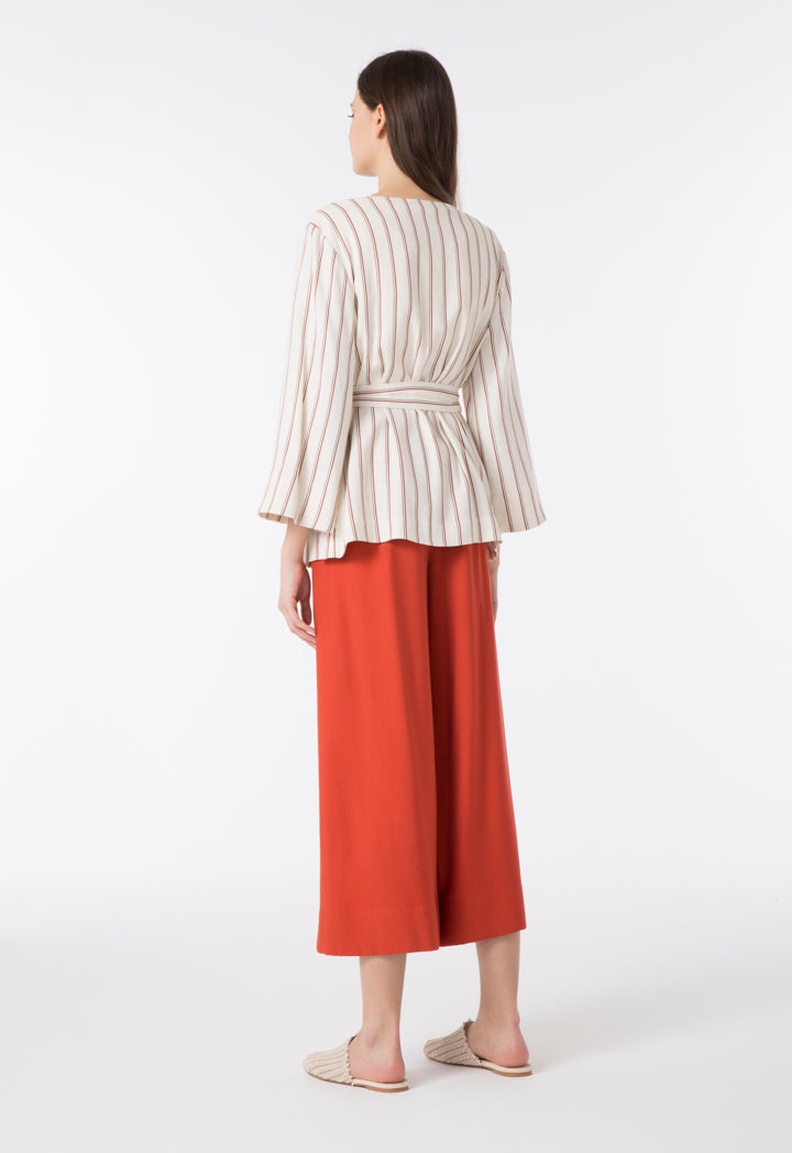 Striped Kimono Style Blouse