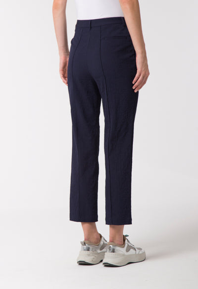 Navy Textured Trouser - Fresqa