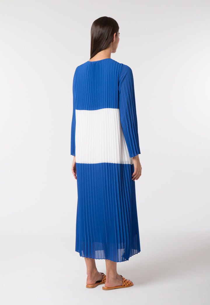 Pleated Color Block Dress