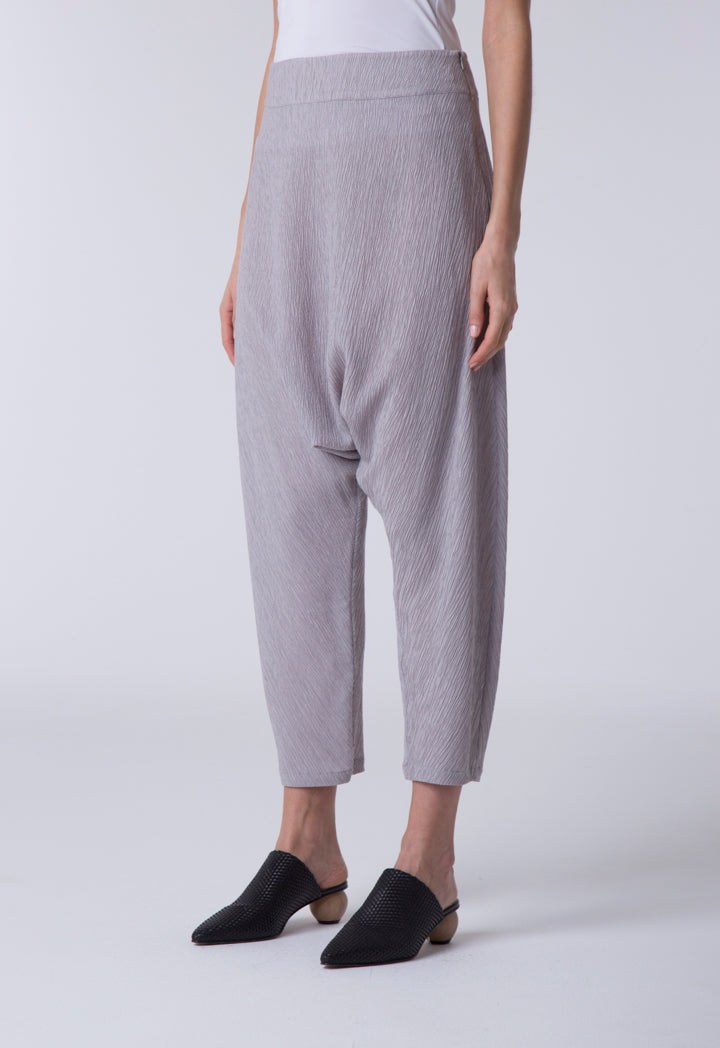 Textured Fabric Drop Bottom Trouser