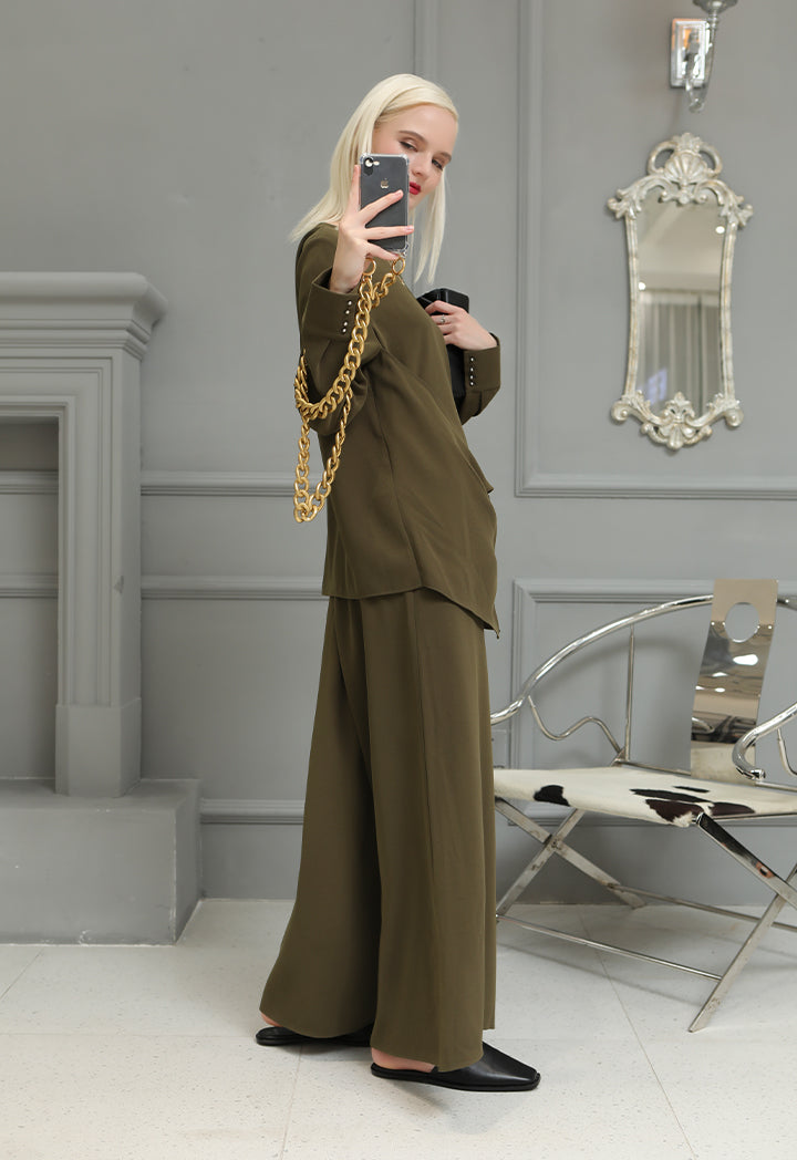 Front Knotted Overlay Blouse