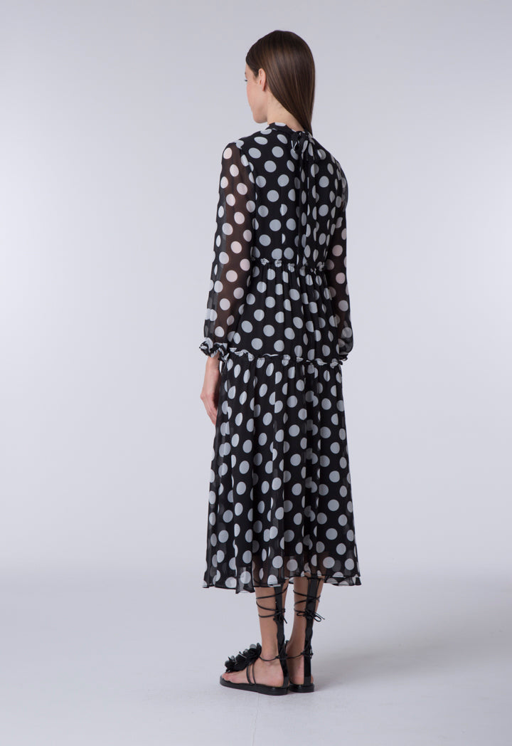 Polkadot Gathered Frill Dress