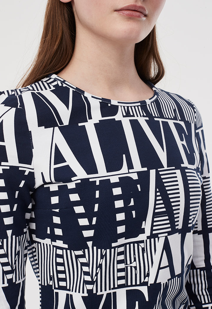 Text Print All Over Tee Dress