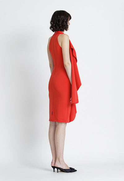 Long Ruffle Solid Dress