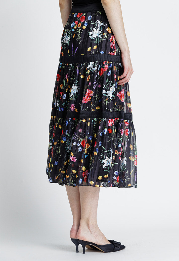 Multicolor Floral Printed Skirt