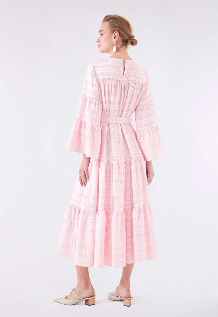 Textured Fabric Layer A-Line Dress