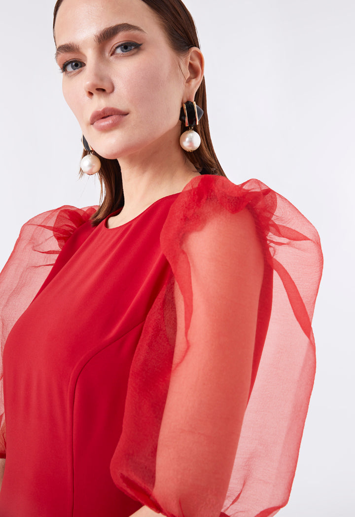 Organza Puff Sleeves Blouse