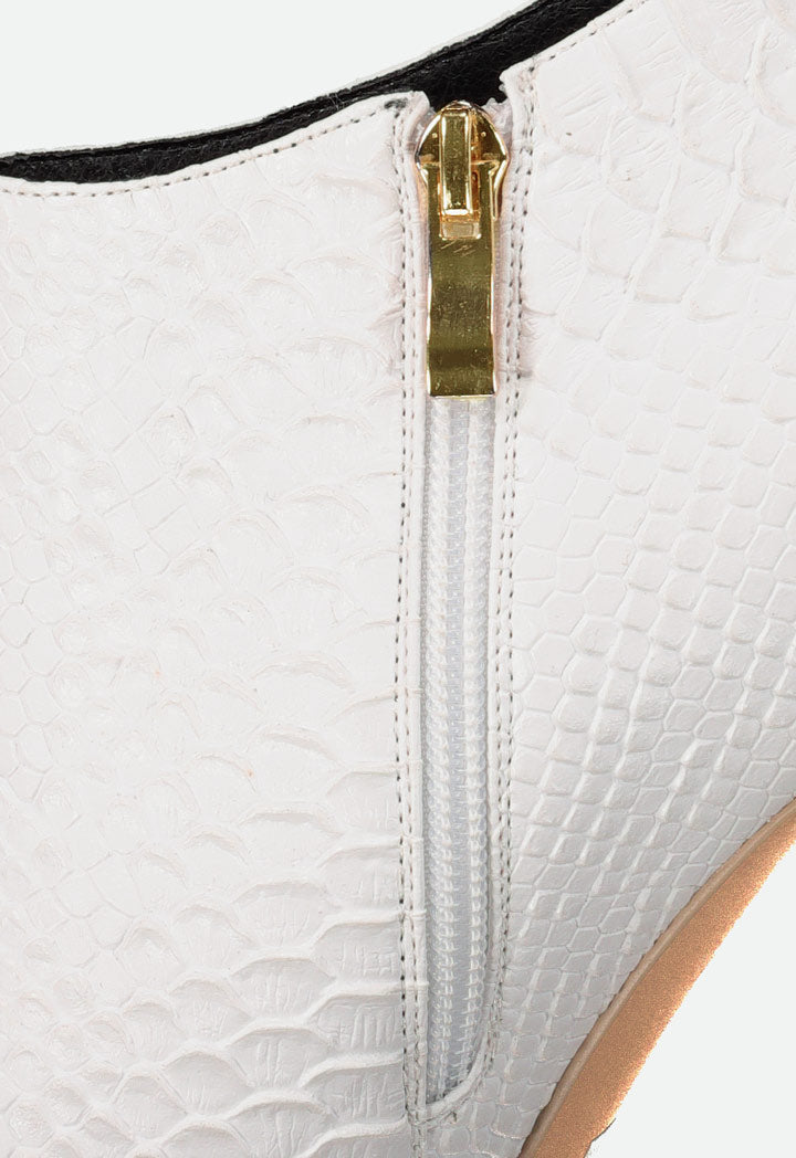 Textured Faux Leather Boots