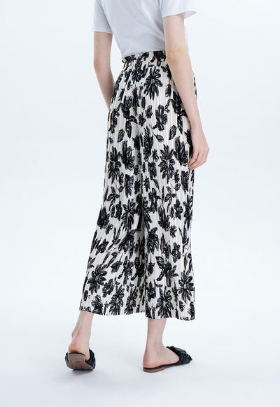 Allover Printed Pleated Culottes