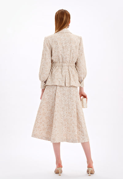 Textured Jacquard Jacket With Front Pockets